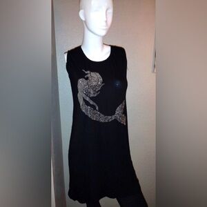 Mermaid Rhinestone Midi Dress NWT Knee Length